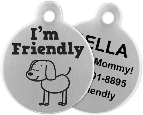 Miniatura 20 de If It Barks - Etiquetas de identificación de mascotas grabadas para perros - Etiquetas de identificación personalizadas de acero inoxidable - Estoy