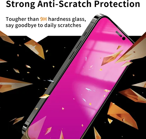 Miniatura 5 de Paquete de 2 protectores de pantalla de privacidad para iPhone 11 Pro Max/XS Max, vidrio templado antiespía, efecto espejo colorido degradado