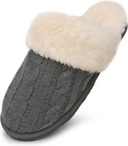 Miniatura 7 de DREAM PAIRS - Pantuflas de punto trenzado y piel sintética para mujer