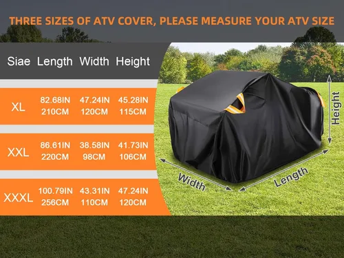 Miniatura 6 de Cubierta para ATV resistente 600D Oxford impermeable, protección UV para 4 ruedas/quad, protección para todo tipo de clima al aire libre