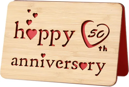 Miniatura 23 de Tarjeta de felicitación de madera para el primer aniversario, hecha a mano, 1 año, aniversario de boda, tarjeta de primer aniversario para ella, él