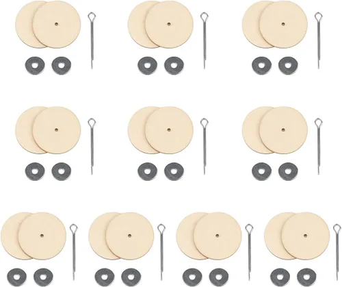 Miniatura 8 de Juego de 10 conectores de articulación de muñeca de 0.787 pulgadas, juntas de pasador y discos de tablero de fibra, accesorios de muñecas de madera