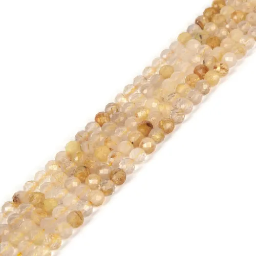 Miniatura 44 de Cuentas redondas facetadas de aguamarina natural de 4mm cuentas sueltas de 16 pulgadas para hacer joyas con cuentas