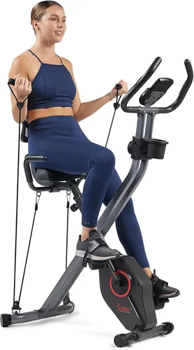 Miniatura 7 de Sunny Health & Fitness Smart Folding X-Bike, Portable Compact Exercise Bike for Indoor Cycling Workout, Home Cardio Training Machine, Free SunnyFit