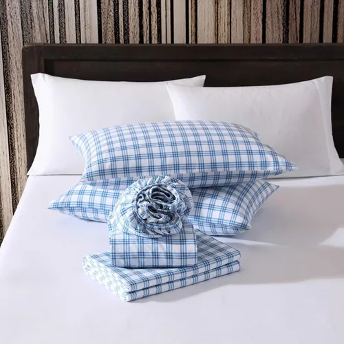Miniatura 6 de Eddie Bauer - Sábanas de cama individual, juego de ropa de cama de franela de algodón con funda de almohada a juego, cepilladas para mayor suavidad