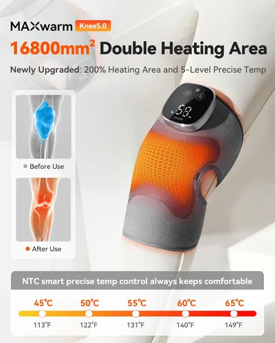 Miniatura 4 de IKEEPFIT Masajeador de rodilla con vibración de calor para aliviar el dolor MAXwarm 5.0 [2026 actualizado] - Rodillera calentada con 5 niveles