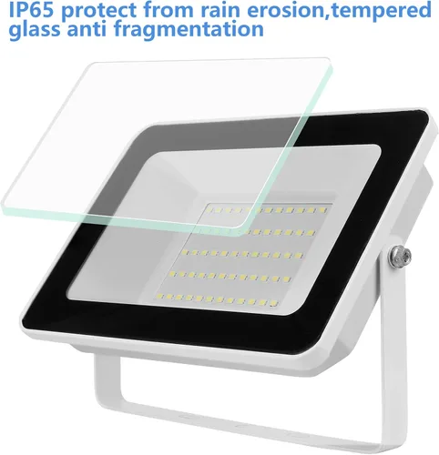 Miniatura 3 de UFOND Luz de inundación LED de 5000 lúmenes con enchufe, reflector impermeable de 50 W para exteriores, luces de seguridad de ángulo de iluminación