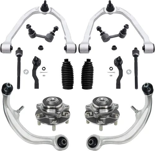 Miniatura 101 de Detroit Axle - Kit de extremo delantero RWD para Chrysler 300 Dodge Challenger Charger Upper Lower Control Arms rótulas de rodamiento de rueda Bujes