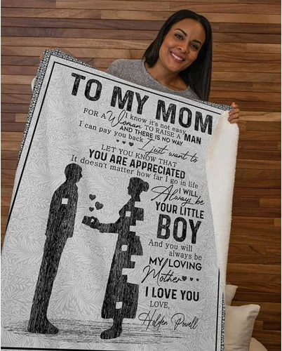 Miniatura 3 de Manta personalizada para mamá de hija e hijo, manta personalizada para el día de la madre con nombres de los niños, con texto en inglés «To My Mom