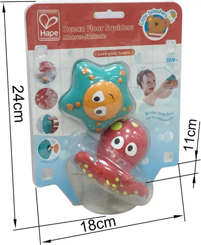 Miniatura 6 de Hape Ocean Floor Squirters Coloridos juguetes de baño para bebés y niños pequeños, coloridos juguetes de baño para bebés y niños pequeños, juego
