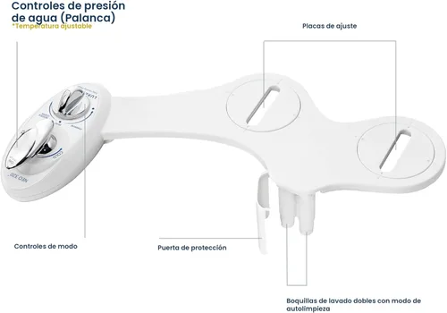 Miniatura 8 de Bidé mecánico no eléctrico Luxe Bidet Neo 320 (serie Elite) de agua fría y caliente; boquilla doble autolimpiante; accesorio con válvulas fuertes