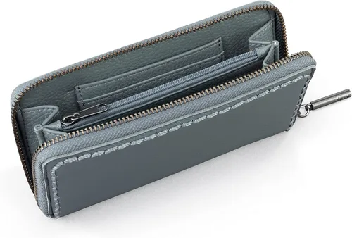 Miniatura 2 de The Sak Cartera Essential con cremallera en piel, color azul polvoriento, Azul (Dusty Blue)