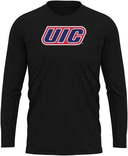 Miniatura 98 de Camisa deportiva de manga larga oficial de la NCAA Collegiate para hombre, colección negra con logotipo primario