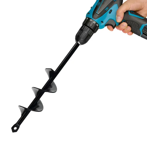 Broca de Taladro en Espiral para Plantar de 4 x 23 cm, Taladro de Jardín, Barreña de Bulbos, Plantador Rápido y Fácil, Broca para Bulbos y Plantines