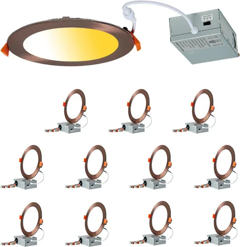 Miniatura 15 de CycevSun Luz LED empotrable de 6 pulgadas, iluminación de oblea, regulable y 3000 K, 4000 K, 5000 K, seleccionable, 12 W, 120 V, clasificación IC