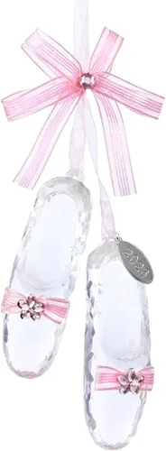 Adornos de bailarina de acrílico transparente con cinta y etiqueta colgante 2026, adornos de Navidad para decoración de árboles, adorno de hada