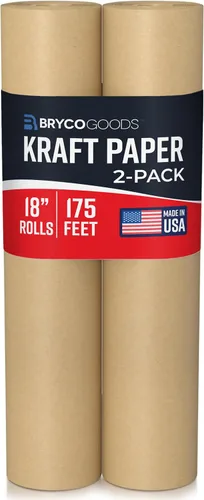 Miniatura 15 de Bryco Goods Papel de regalo blanco de 18 x 1200 pulgadas (100 pies), rollo de papel kraft para pintura, dibujo, pancarta, tablón de anuncios, uso