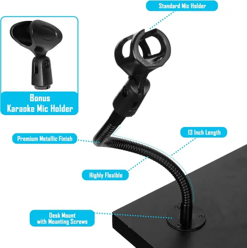 Miniatura 2 de SpinTech Cuello de cisne ajustable montado en el escritorio para el montaje del micrófono que se atornilla a las mesas Podios (13)