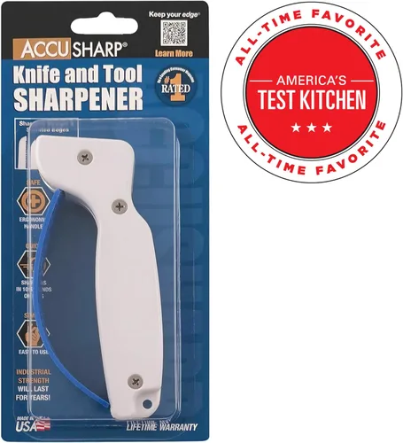Miniatura 7 de AccuSharp Afilador de cuchillos y herramientas y cuchillas de repuesto, compacto y fácil de usar, afilador para cuchillos de cocina, cuchillos