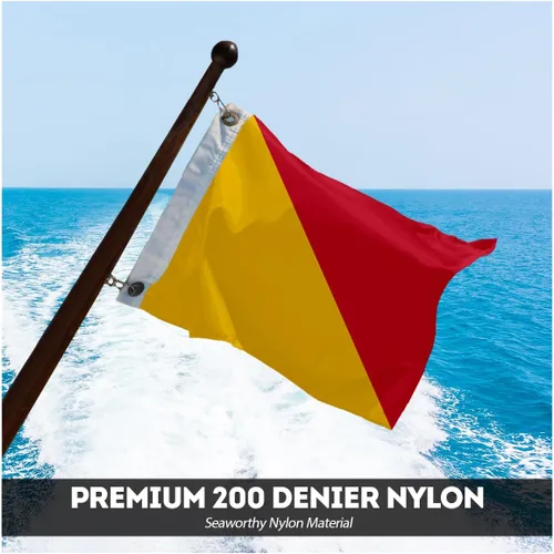 Miniatura 2 de AGAS - Bandera Oscar Code O Marine Signal de 1 x 1.25 pies, nailon 200D impreso, cabecera de lona, ojales de latón, bordes cosidos y no destiñen