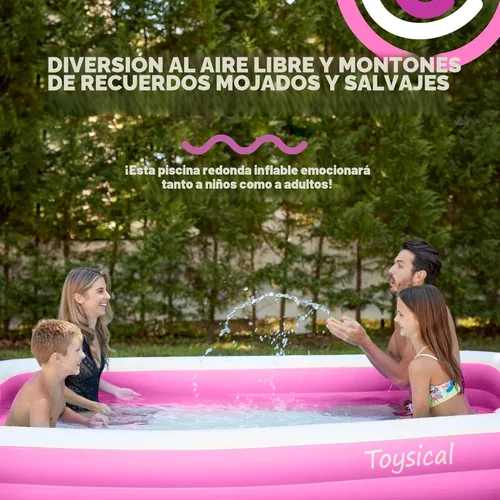 Miniatura 4 de Toysical Piscina Inflable para Niños y Adultos - 118 x 72 x 22 - Más Duradera que Otras Piscinas Inflables para Adultos - Incluye Parches Rosa