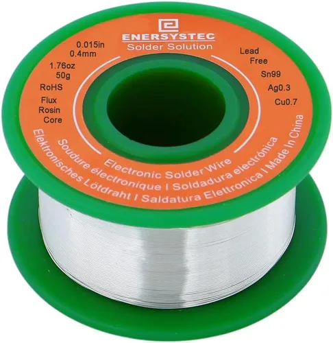 Alambre de soldadura de 0.016 in calibre extra fino 0.015 pulgadas de diámetro núcleo de flujo de colofonia sin plomo 1.76 oz 1.76 oz Sn99 Ag0.3