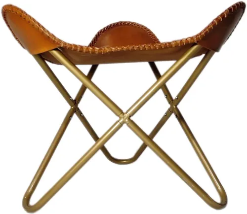 Miniatura 42 de Pie plegable de mariposa de cuero Acento de salón, camping, caminar, caza, senderismo, pesca, viajes (beige)