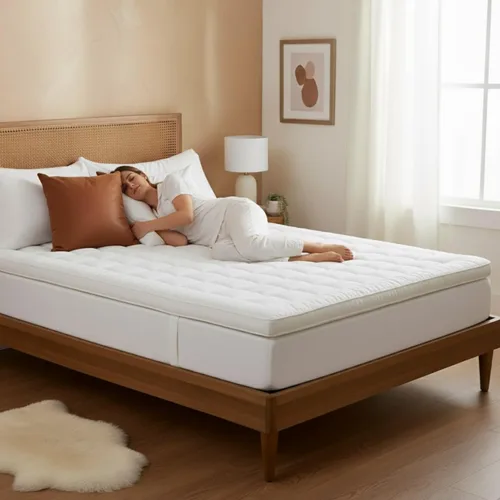Miniatura 5 de Lavish Home Cubrecolchón alternativo de tamaño completo, de 3 pulgadas, con refuerzo de fibra hipoalergénica, relleno de almohada para cojín