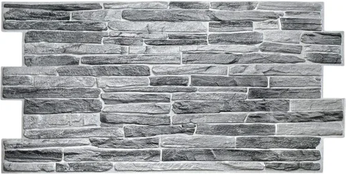 Miniatura 4 de Dundee Deco Panel de pared 3D de PVC de pizarra sintética gris oscuro, 3.3 pies x 1.7 pies (38.6 in x 19.7 in), decoración de paneles de pared