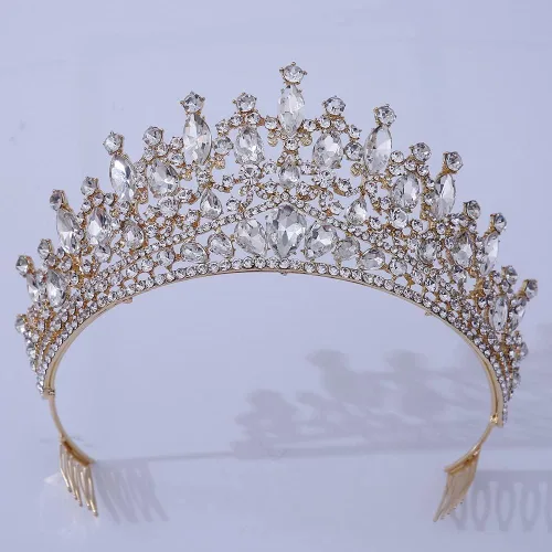 Miniatura 4 de Tiara y corona con peine para mujeres y niñas, diadema plateada, diamantes de imitación, novia, boda, graduación, cumpleaños, cosplay