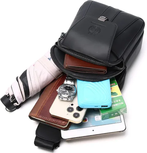 Miniatura 26 de LUKZIJAES Bolso bandolera de cuero genuino para hombre