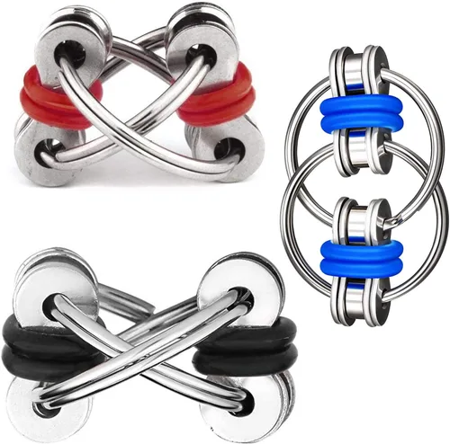 Juguete para ansiedad Flippy Chain Stress Anxiety Relief Chain ADHD y ADD, juguete de cadena de bicicleta para adultos y adolescentes (paquete de 3)