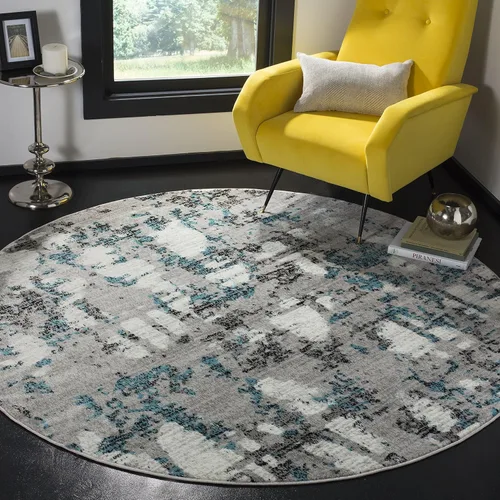 Miniatura 26 de SAFAVIEH Skyler Collection SKY193B - Alfombra moderna abstracta que no desprende pelusa, para sala de estar o dormitorio, 2 x 4 pies, gris/azul