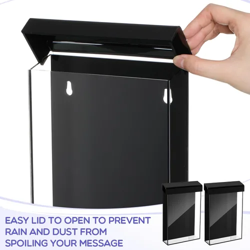 Miniatura 3 de Thyle Soporte para folletos para exteriores de 8.5 x 11 pulgadas con tapa, caja de literatura acrílica para montaje en pared, impermeable