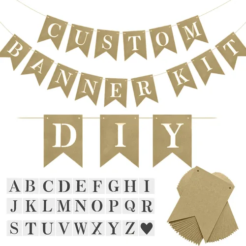 Miniatura 8 de Kit de pancarta negra personalizada, divertido personalizar tu fiesta, pancarta de texto/frase personalizada, juego de banderines de papel incluye