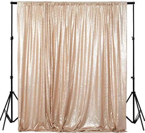 Miniatura 24 de ShinyBeauty PHOTOBOOTH - Fondo de tela de lentejuelas, telón de fondo de boda, telón de fondo óxido, cortinas de lentejuelas, cortinas de Negro