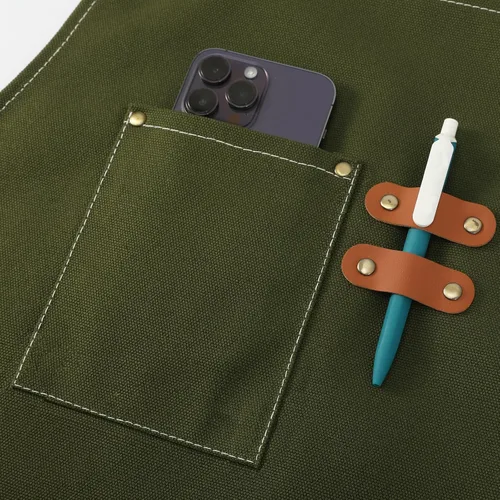 Miniatura 6 de AFUN Delantales de chef para hombres y mujeres con bolsillos de gran tamaño, lona de algodón de 16 onzas, parte trasera cruzada, delantal de trabajo