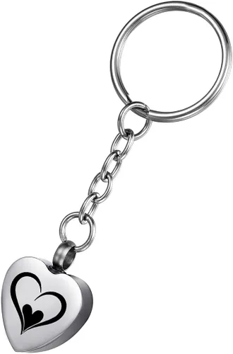 Miniatura 6 de Llavero de urna de recuerdo conmemorativo de joyería de cremación de acero inoxidable para cenizas, Acero inoxidable