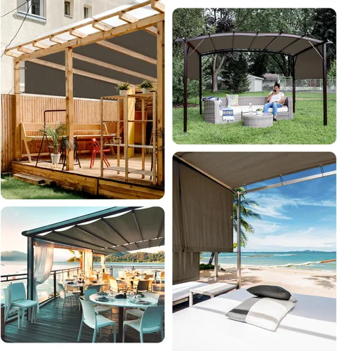 Miniatura 2 de TANG Toldo de Repuesto Cubierta de Sombra para Pérgola de 9'x12', Toldo para Patio y Terraza, Parasol Universal, Tela de Sombra con Ojales
