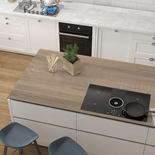 Miniatura 3 de JSEVEM Papel tapiz de madera de roble beige marrón gris grueso de 16"×118", autoadhesivo para despegar y pegar, papel de contacto de madera de roble
