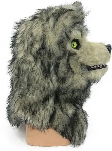 Miniatura 7 de HAO Máscara de terror realista de Halloween con mandíbula móvil, máscara de cabeza de lobo movible para fiesta de Halloween, disfraz de lobo