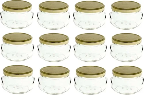 Miniatura 9 de Nakpunar 12 tarros de sopera de vidrio de 3.3 oz con tapas negras, 3.4 fl oz
