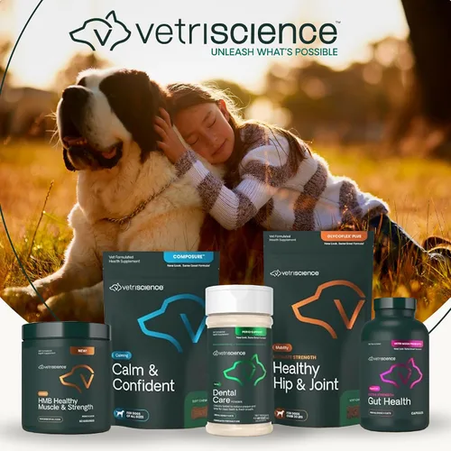 Miniatura 10 de VetriScience Glycoflex 3 Suplemento para cadera y articulaciones para perros, suplemento de máxima fuerza para perros con glucosamina, MSM, mejillón