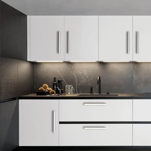 Miniatura 5 de Paquete de 12 manijas de níquel satinado cepillado de 5 pulgadas (5.039 in) para gabinetes de cocina, tiradores de cajones de cocina, accesorios