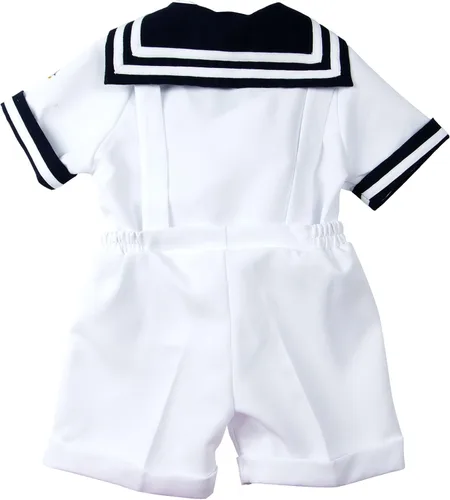 Miniatura 14 de Conjunto de traje de marinero náutico con sombrero, para niños pequeños
