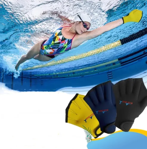 Miniatura 8 de 1 par de guantes de malla de natación, guantes de entrenamiento, palas de fitness acuático, resistencia al agua, tela de mano para hombres, mujeres