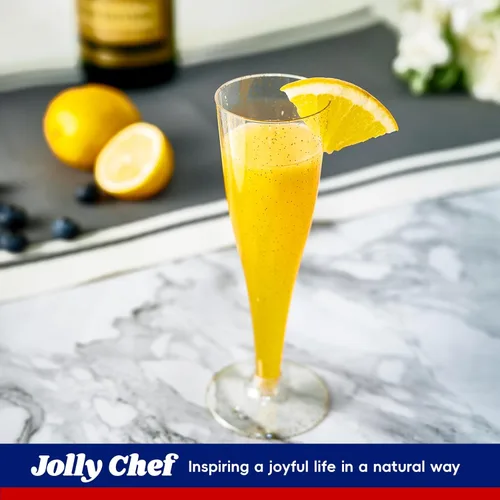 Miniatura 4 de JOLLY CHEF Paquete de 100 copas de champán de plástico desechables de 4.5 onzas con purpurina dorada para boda, día de Acción de Gracias, Navidad