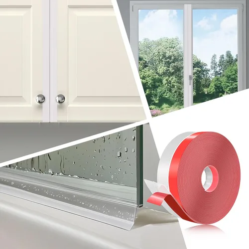 Miniatura 4 de Burlete para puerta – Tapón de 33 x 2 pulgadas con goma de silicona gruesa y adhesivo fuerte transparente, tira de sello de puerta para marco