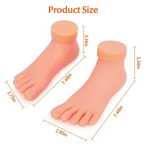 Miniatura 3 de Paquete de 2 puntas de uñas de práctica, herramienta de mano de entrenamiento de arte y 1 par de práctica de pie falso, herramienta de manicura