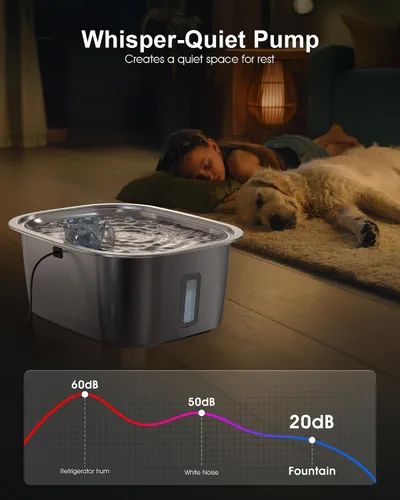 Miniatura 6 de Repuesto de bomba de agua para perros – Compatible con fuente de agua de acero inoxidable para perros grandes, bomba de repuesto silenciosa y segura